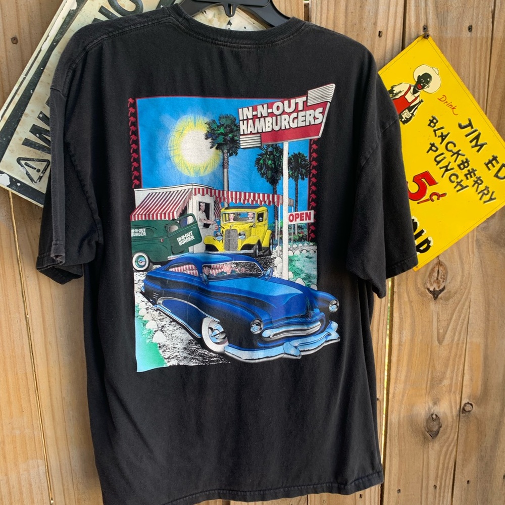 Black In-N-Out classic cars Graphic T-Shirt Size XL